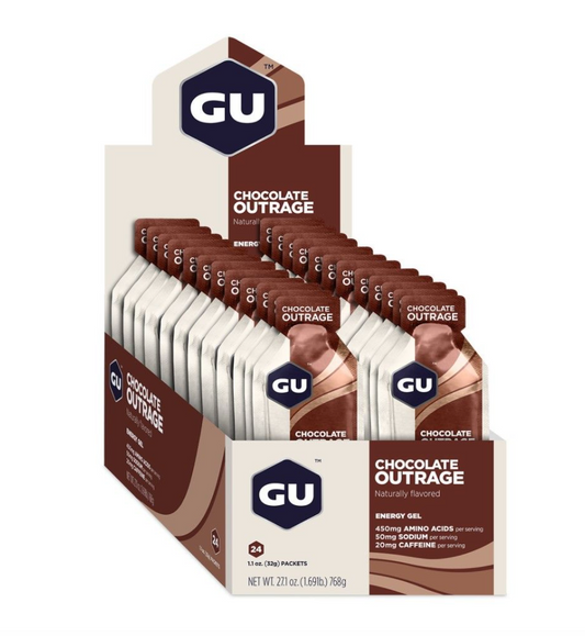 24 stk. GU Gel Chocolate Outrage | Energi gel med koffein