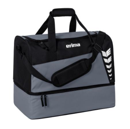 Erima sportstaske med bundrum - Slategrey/sort