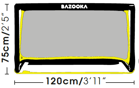 4 stk. BazookaGoal Original 120 x 75 cm GRATIS FRAGT