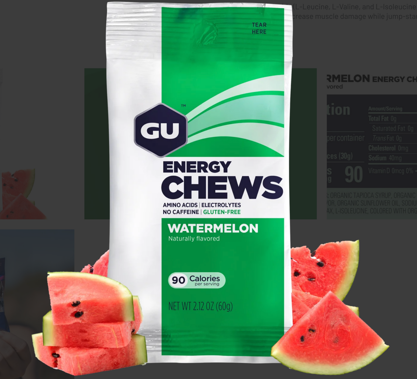 12 pack GU Energy Labs Chews - Watermelon